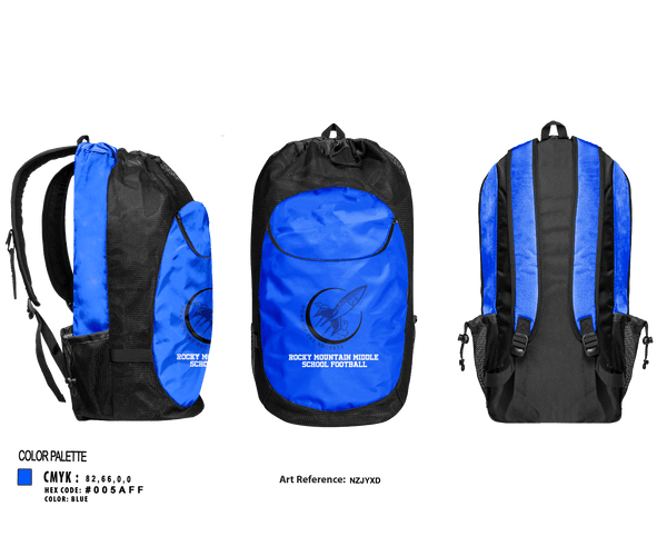 Gear Bag, Rocky Mountain Middle School Football, Football, Teamtime, Team time, sublimation, custom sports apparel, team uniforms, spirit wear, spiritwear, sports uniforms, custom shirts, team store, custom team store, fundraiser sports, apparel fundraiser