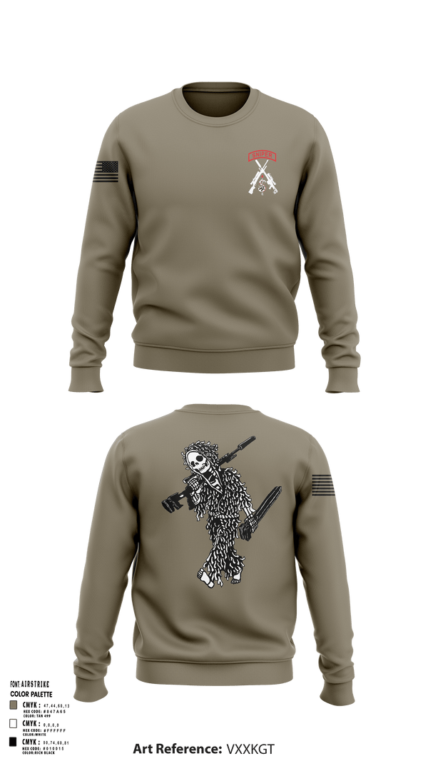 Crew Neck Sweatshirt, 2-5 CAV Snipers, Army, Teamtime, Team time, sublimation, custom sports apparel, team uniforms, spirit wear, spiritwear, sports uniforms, custom shirts, team store, custom team store, fundraiser sports, apparel fundraiser