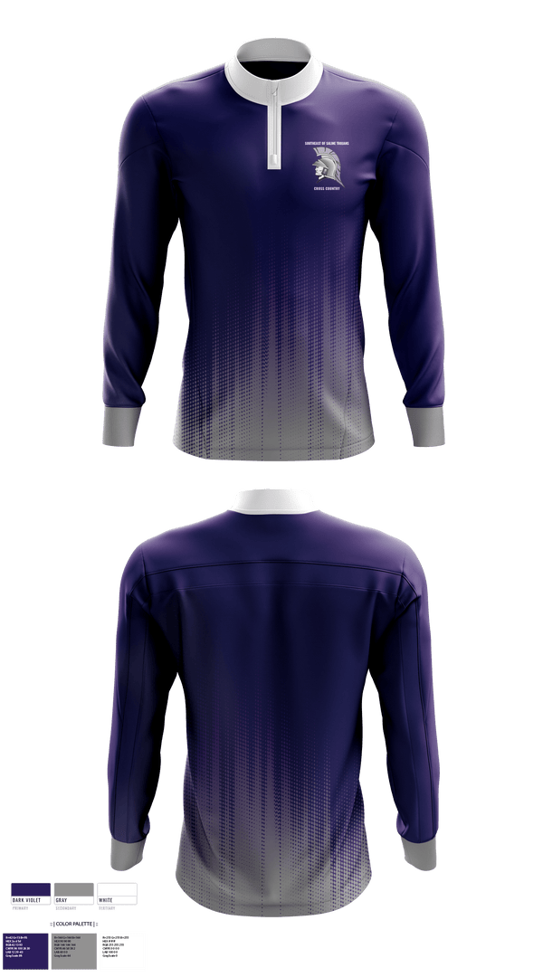 Quarter Zip Jacket, Southeast of Saline Trojans, Cross Country, Teamtime, Team time, sublimation, custom sports apparel, team uniforms, spirit wear, spiritwear, sports uniforms, custom shirts, team store, custom team store, fundraiser sports, apparel fundraiser