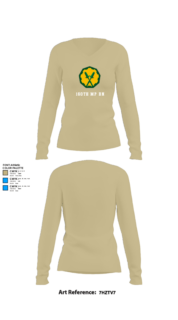 Womens Long Sleeve Vneck Shirt, 160th mp bn, Army, Teamtime, Team time, sublimation, custom sports apparel, team uniforms, spirit wear, spiritwear, sports uniforms, custom shirts, team store, custom team store, fundraiser sports, apparel fundraiser