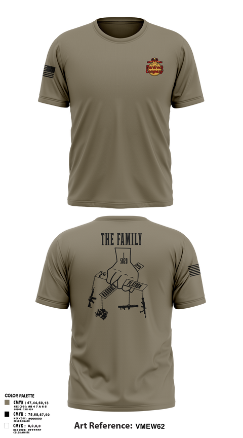 Old School Cotton Feel Shirt, 2nd PLT A CO-The Family, Army, Teamtime, Team time, sublimation, custom sports apparel, team uniforms, spirit wear, spiritwear, sports uniforms, custom shirts, team store, custom team store, fundraiser sports, apparel fundraiser