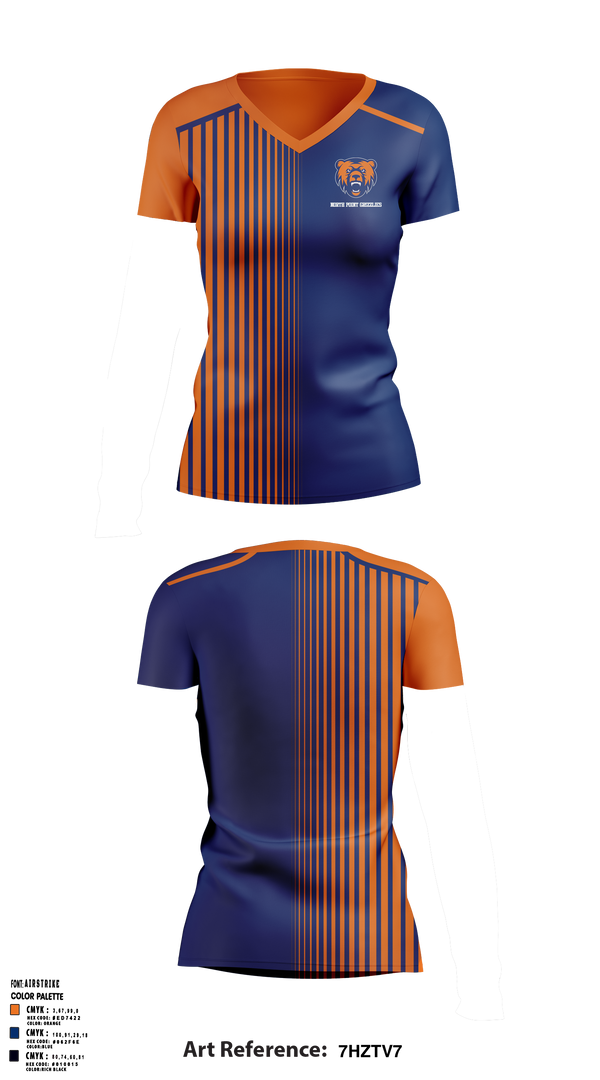 Womens Short Sleeve Vneck Shirt, North Point Grizzlies, Golf, Teamtime, Team time, sublimation, custom sports apparel, team uniforms, spirit wear, spiritwear, sports uniforms, custom shirts, team store, custom team store, fundraiser sports, apparel fundraiser