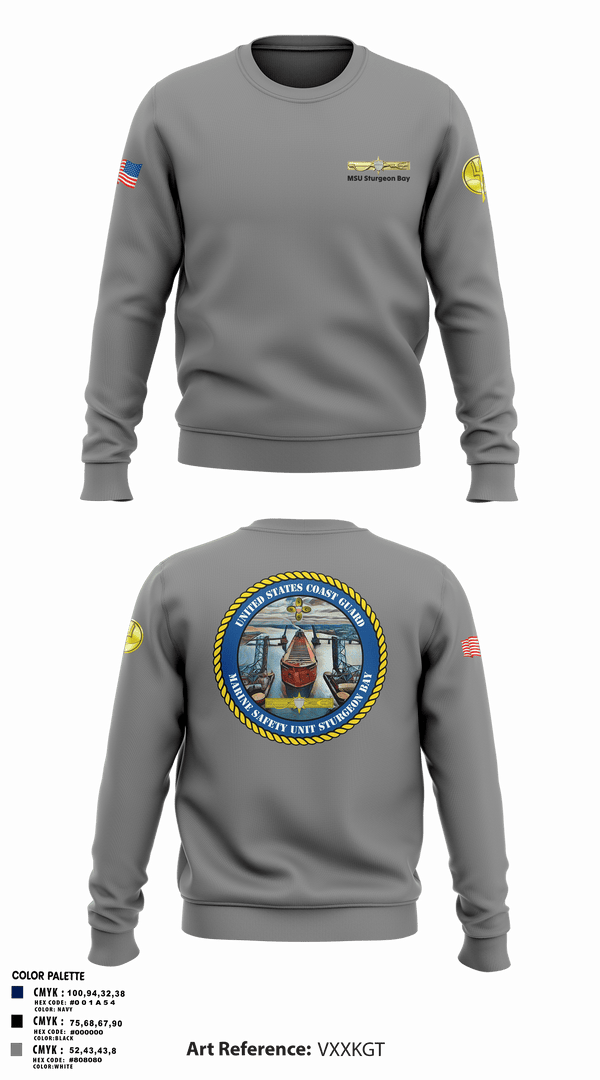 Crew Neck Sweatshirt, MSU Sturgeon Bay, Coast Guard, Teamtime, Team time, sublimation, custom sports apparel, team uniforms, spirit wear, spiritwear, sports uniforms, custom shirts, team store, custom team store, fundraiser sports, apparel fundraiser