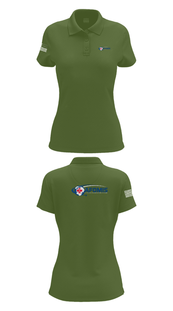 Women's Short Sleeve Performance Polo, AFOMIS, Air Force, Teamtime, Team time, sublimation, custom sports apparel, team uniforms, spirit wear, spiritwear, sports uniforms, custom shirts, team store, custom team store, fundraiser sports, apparel fundraiser