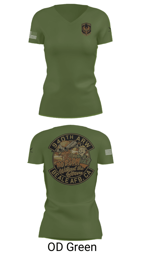 Women's Short Sleeve Vneck Shirt, 940 Air Refueling Wing, , Teamtime, Team time, sublimation, custom sports apparel, team uniforms, spirit wear, spiritwear, sports uniforms, custom shirts, team store, custom team store, fundraiser sports, apparel fundraiser