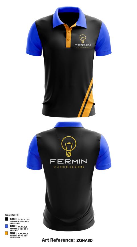 Short Sleeve Performance Polo, Fermin Electrical Solutions, , Teamtime, Team time, sublimation, custom sports apparel, team uniforms, spirit wear, spiritwear, sports uniforms, custom shirts, team store, custom team store, fundraiser sports, apparel fundraiser