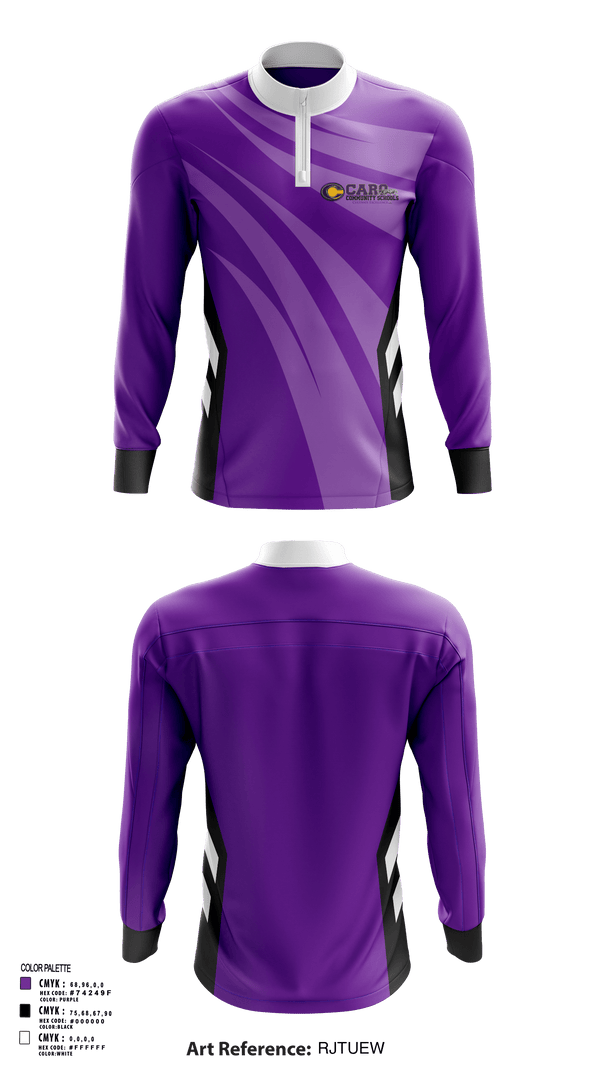 Quarter Zip Jacket, Caro High School Volleyball, Women's Volleyball, Teamtime, Team time, sublimation, custom sports apparel, team uniforms, spirit wear, spiritwear, sports uniforms, custom shirts, team store, custom team store, fundraiser sports, apparel fundraiser