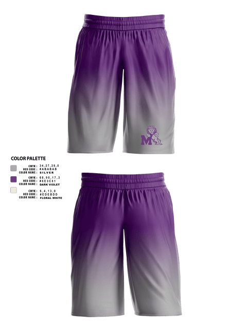 Mens Basketball Shorts, Manzano Monarchs, Men's Basketball, Teamtime, Team time, sublimation, custom sports apparel, team uniforms, spirit wear, spiritwear, sports uniforms, custom shirts, team store, custom team store, fundraiser sports, apparel fundraiser