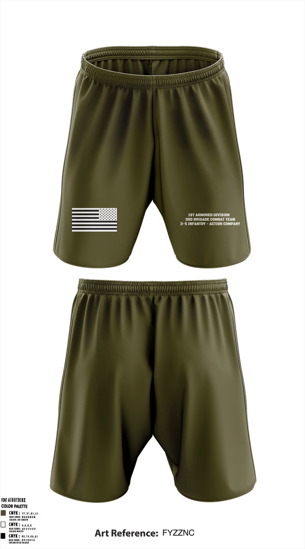 Athletic Shorts With Pockets, 1st Armored Division - 3rd Brigade Combat Team - 2-5 Infantry Action Company, Army, Teamtime, Team time, sublimation, custom sports apparel, team uniforms, spirit wear, spiritwear, sports uniforms, custom shirts, team store, custom team store, fundraiser sports, apparel fundraiser
