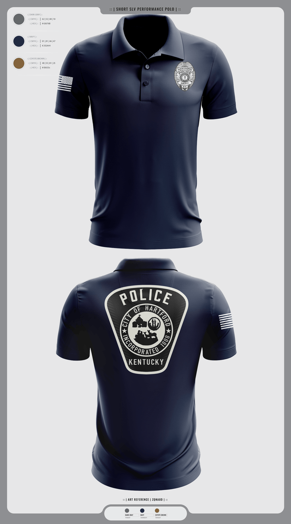 Short Sleeve Performance Polo, Hartford Police Department, Police, Teamtime, Team time, sublimation, custom sports apparel, team uniforms, spirit wear, spiritwear, sports uniforms, custom shirts, team store, custom team store, fundraiser sports, apparel fundraiser
