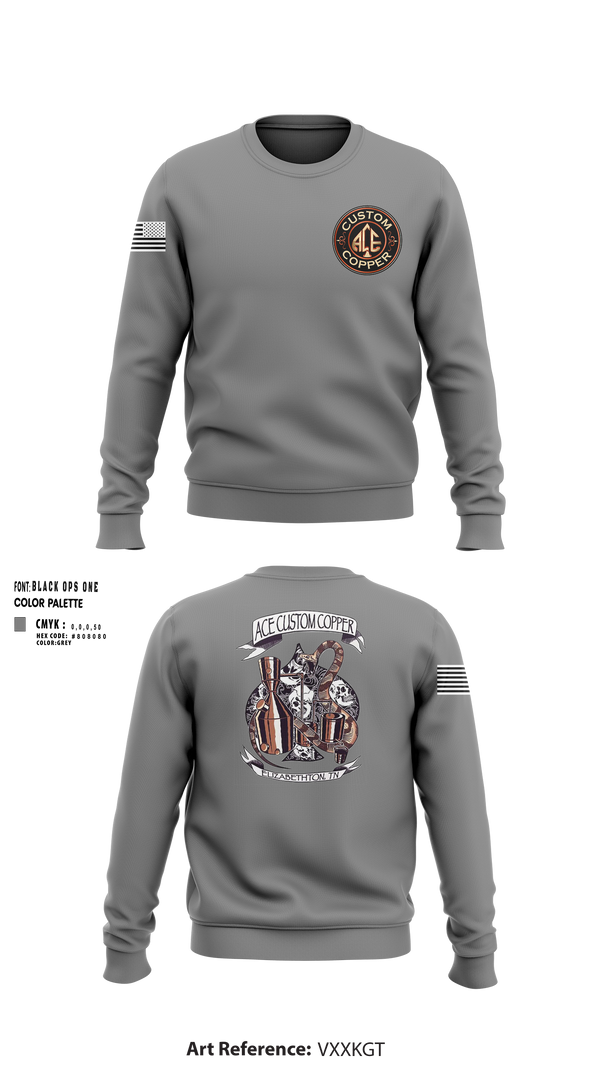 Crew Neck Sweatshirt, Ace Custom Copper, , Teamtime, Team time, sublimation, custom sports apparel, team uniforms, spirit wear, spiritwear, sports uniforms, custom shirts, team store, custom team store, fundraiser sports, apparel fundraiser