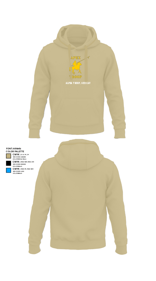 Hoodie, Alpha Troop, 1-221 CAV, National Guard, Teamtime, Team time, sublimation, custom sports apparel, team uniforms, spirit wear, spiritwear, sports uniforms, custom shirts, team store, custom team store, fundraiser sports, apparel fundraiser