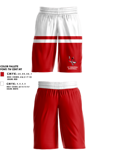 Mens Basketball Shorts, Ely Memorial High School Basketball, Men's Basketball, Teamtime, Team time, sublimation, custom sports apparel, team uniforms, spirit wear, spiritwear, sports uniforms, custom shirts, team store, custom team store, fundraiser sports, apparel fundraiser