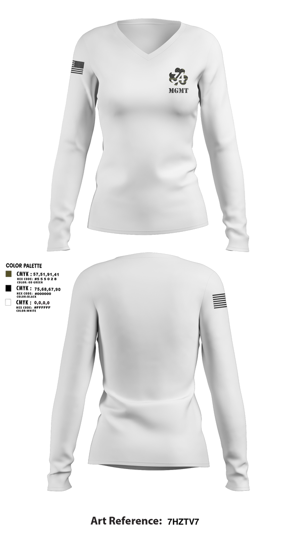 Womens Long Sleeve Vneck Shirt, 34 mgmt, , Teamtime, Team time, sublimation, custom sports apparel, team uniforms, spirit wear, spiritwear, sports uniforms, custom shirts, team store, custom team store, fundraiser sports, apparel fundraiser