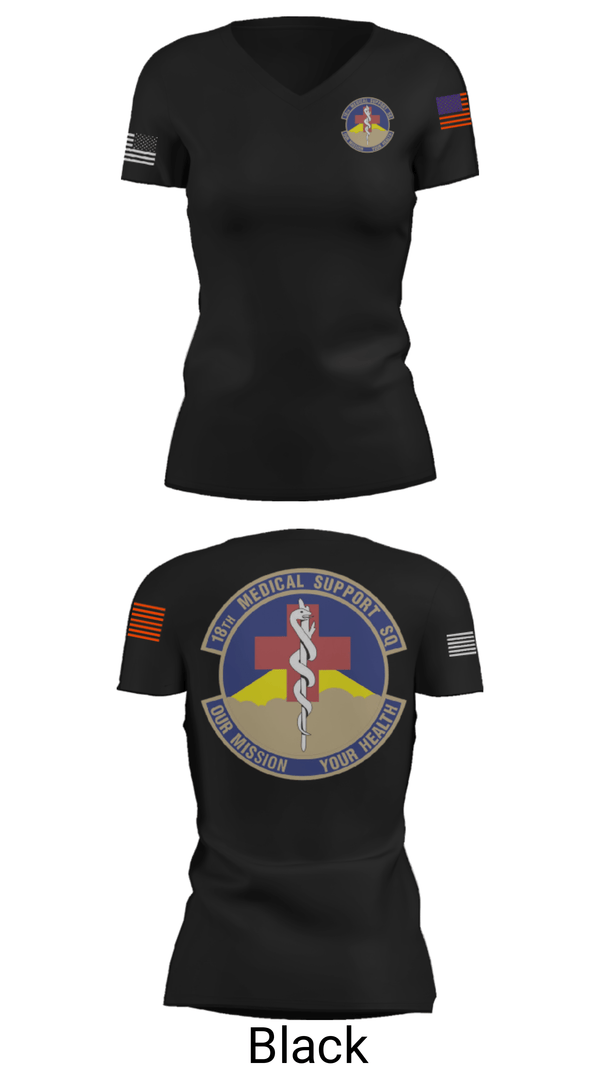 Women's Short Sleeve Vneck Shirt, 18 MDSS, Air Force, Teamtime, Team time, sublimation, custom sports apparel, team uniforms, spirit wear, spiritwear, sports uniforms, custom shirts, team store, custom team store, fundraiser sports, apparel fundraiser