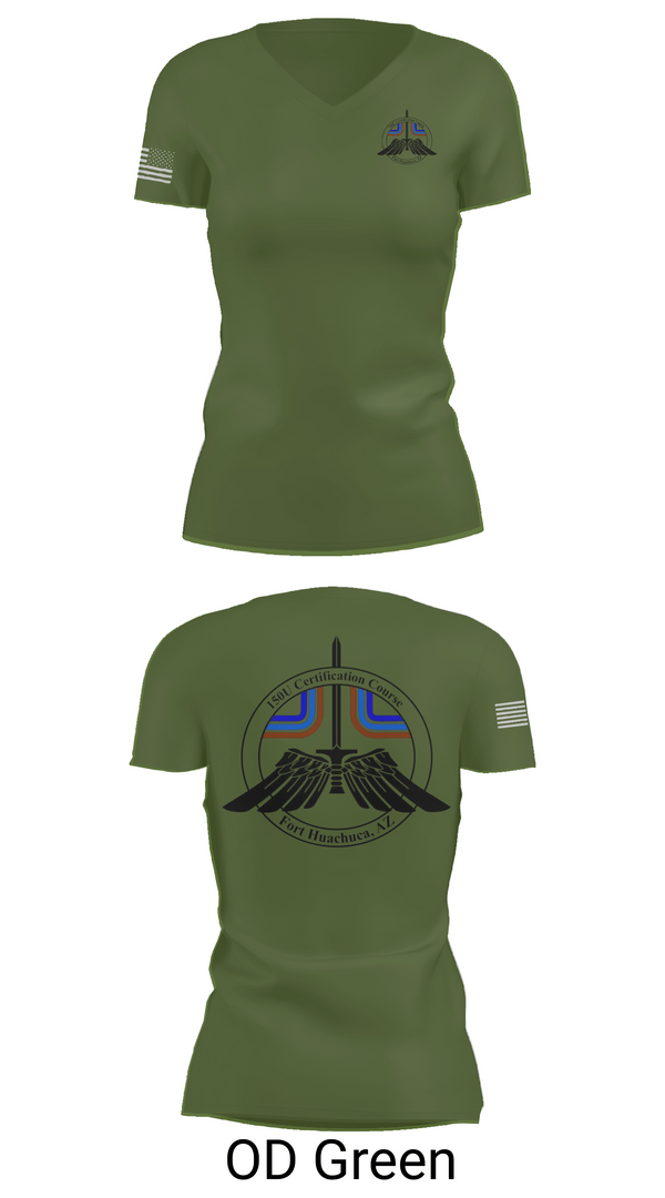 Womens Short Sleeve Vneck Shirt, 2-13th AVN REGT, 150U Certification Course, , Teamtime, Team time, sublimation, custom sports apparel, team uniforms, spirit wear, spiritwear, sports uniforms, custom shirts, team store, custom team store, fundraiser sports, apparel fundraiser