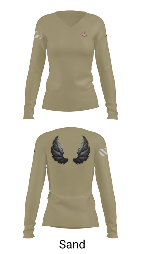 Womens Long Sleeve Vneck Shirt, WarriorPrep, Navy, Teamtime, Team time, sublimation, custom sports apparel, team uniforms, spirit wear, spiritwear, sports uniforms, custom shirts, team store, custom team store, fundraiser sports, apparel fundraiser