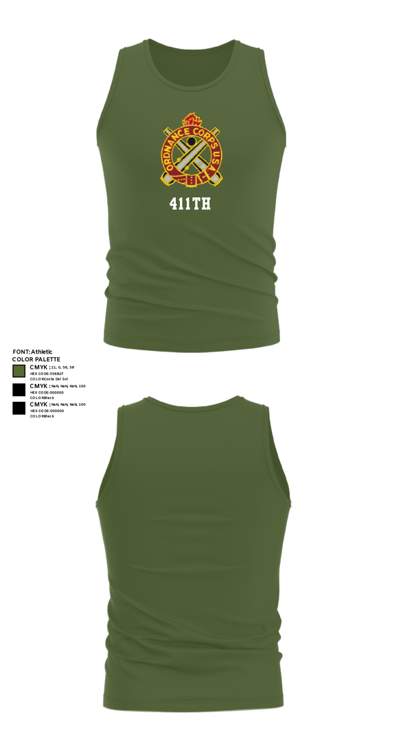 Tank Top, 411TH, Army, Teamtime, Team time, sublimation, custom sports apparel, team uniforms, spirit wear, spiritwear, sports uniforms, custom shirts, team store, custom team store, fundraiser sports, apparel fundraiser