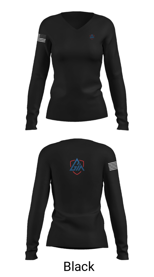 Womens Long Sleeve Vneck Shirt, Gia Insurance, , Teamtime, Team time, sublimation, custom sports apparel, team uniforms, spirit wear, spiritwear, sports uniforms, custom shirts, team store, custom team store, fundraiser sports, apparel fundraiser