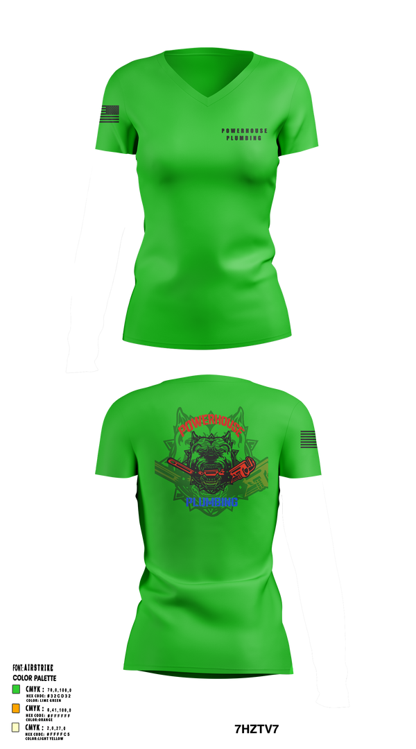 Womens Short Sleeve Vneck Shirt, Powerhouse plumbing, , Teamtime, Team time, sublimation, custom sports apparel, team uniforms, spirit wear, spiritwear, sports uniforms, custom shirts, team store, custom team store, fundraiser sports, apparel fundraiser