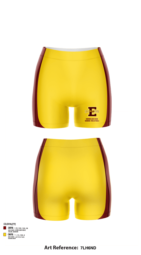Womens Shorts, Enumclaw High School Volleyball, Women's Volleyball, Teamtime, Team time, sublimation, custom sports apparel, team uniforms, spirit wear, spiritwear, sports uniforms, custom shirts, team store, custom team store, fundraiser sports, apparel fundraiser