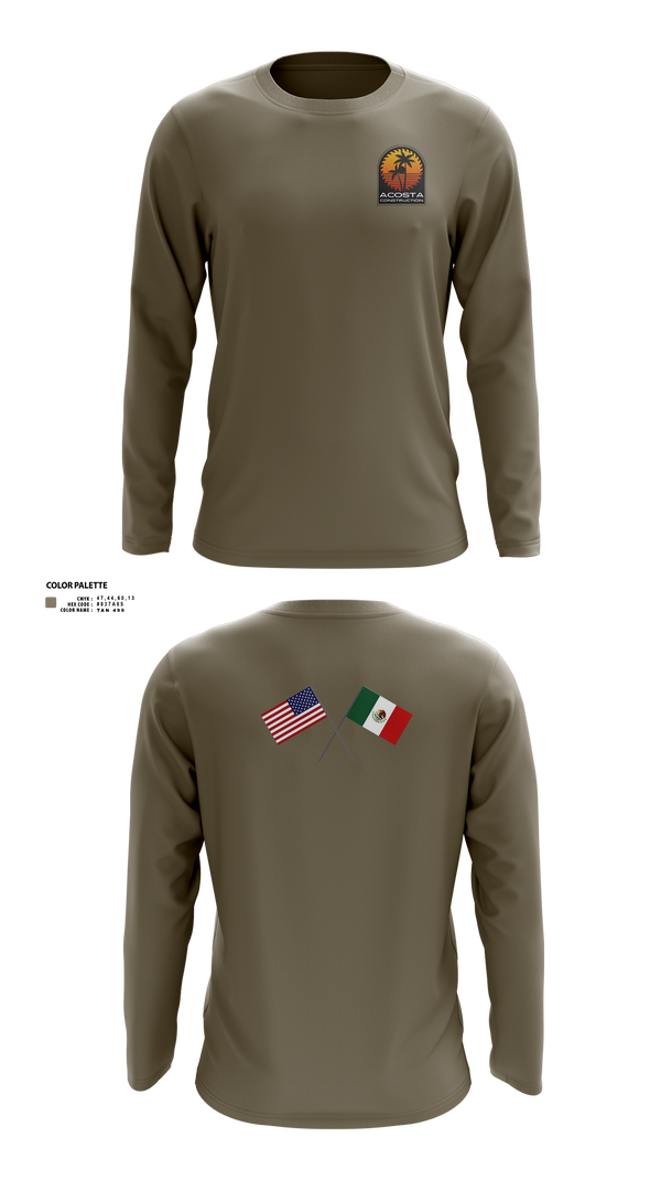 Long Sleeve Performance Shirt, Acosta Construction Services, , Teamtime, Team time, sublimation, custom sports apparel, team uniforms, spirit wear, spiritwear, sports uniforms, custom shirts, team store, custom team store, fundraiser sports, apparel fundraiser