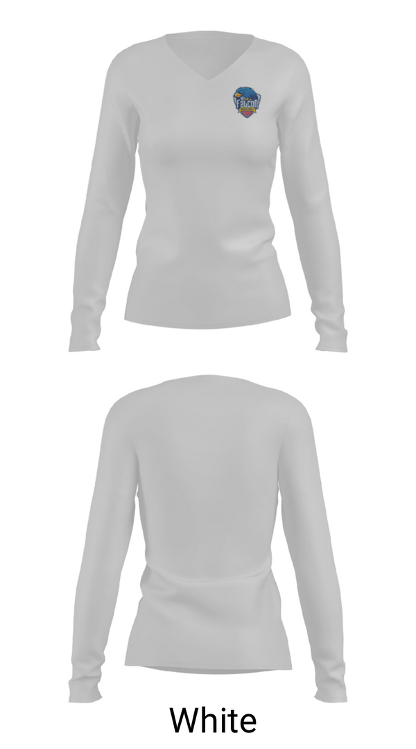 Women's Long Sleeve Vneck Shirt, FALCONS, Men's Basketball, Teamtime, Team time, sublimation, custom sports apparel, team uniforms, spirit wear, spiritwear, sports uniforms, custom shirts, team store, custom team store, fundraiser sports, apparel fundraiser