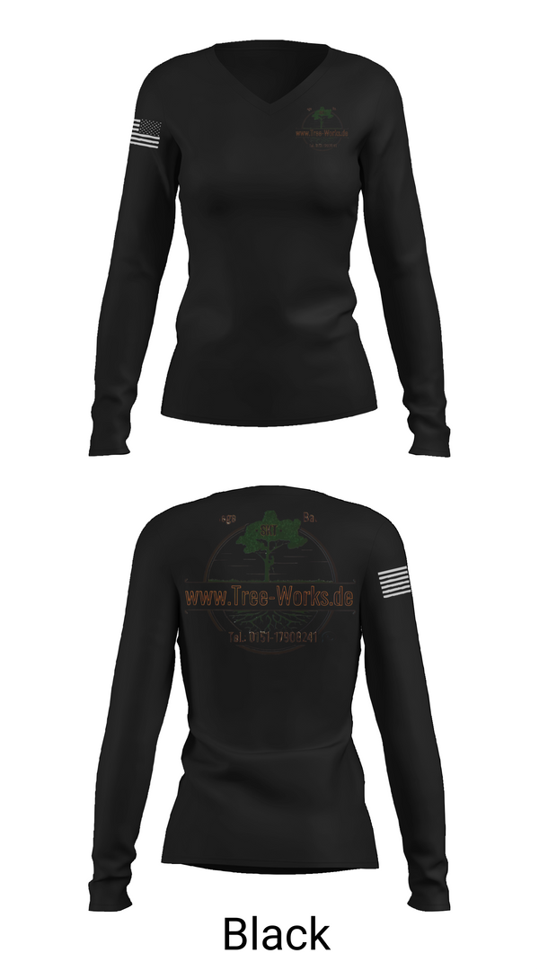 Womens Long Sleeve Vneck Shirt, www.Tree-Works.de, , Teamtime, Team time, sublimation, custom sports apparel, team uniforms, spirit wear, spiritwear, sports uniforms, custom shirts, team store, custom team store, fundraiser sports, apparel fundraiser