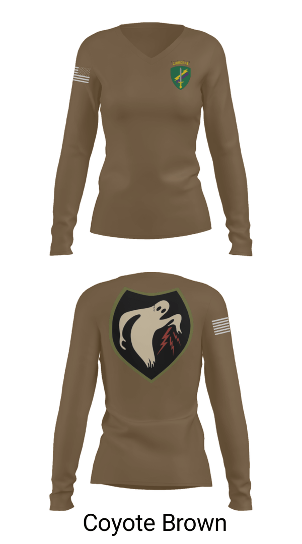 Women's Long Sleeve Vneck Shirt, 325th Tactical PSYOP Co. (A), Army, Teamtime, Team time, sublimation, custom sports apparel, team uniforms, spirit wear, spiritwear, sports uniforms, custom shirts, team store, custom team store, fundraiser sports, apparel fundraiser