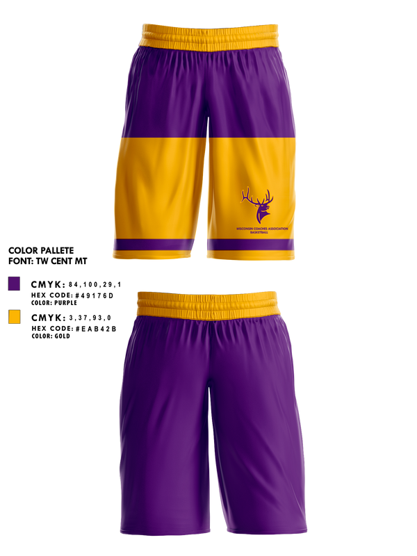 Mens Basketball Shorts, Wisconsin Basketball Coaches Association, Men's Basketball, Teamtime, Team time, sublimation, custom sports apparel, team uniforms, spirit wear, spiritwear, sports uniforms, custom shirts, team store, custom team store, fundraiser sports, apparel fundraiser