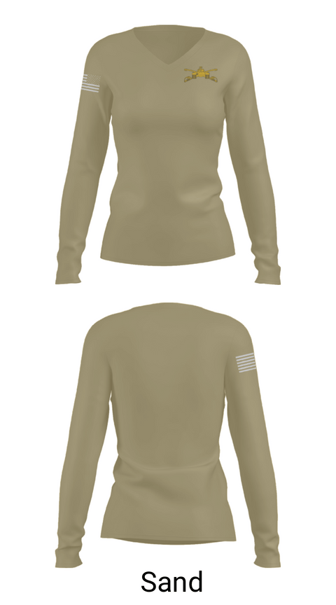 Women's Long Sleeve Vneck Shirt, Greywolf, Army, Teamtime, Team time, sublimation, custom sports apparel, team uniforms, spirit wear, spiritwear, sports uniforms, custom shirts, team store, custom team store, fundraiser sports, apparel fundraiser