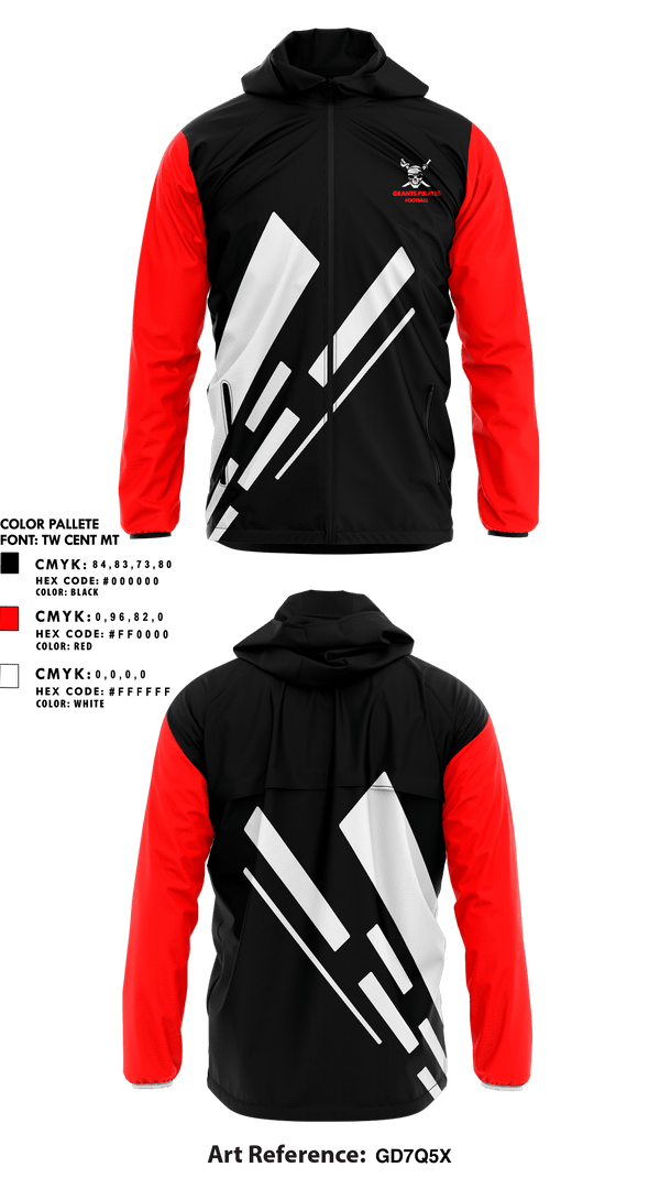 Windbreaker, Grants Pirates, Football, Teamtime, Team time, sublimation, custom sports apparel, team uniforms, spirit wear, spiritwear, sports uniforms, custom shirts, team store, custom team store, fundraiser sports, apparel fundraiser