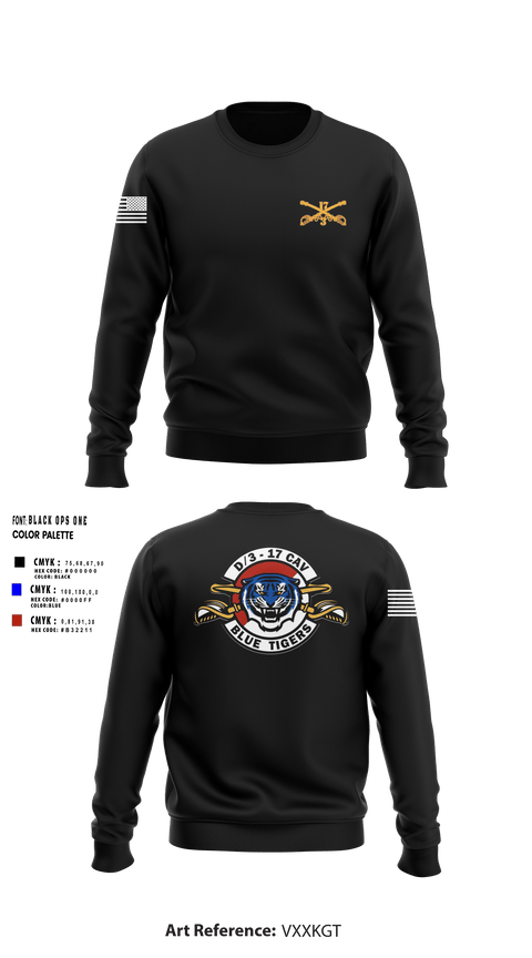 Crew Neck Sweatshirt, Delta Troop 3-17 CAV, , Teamtime, Team time, sublimation, custom sports apparel, team uniforms, spirit wear, spiritwear, sports uniforms, custom shirts, team store, custom team store, fundraiser sports, apparel fundraiser