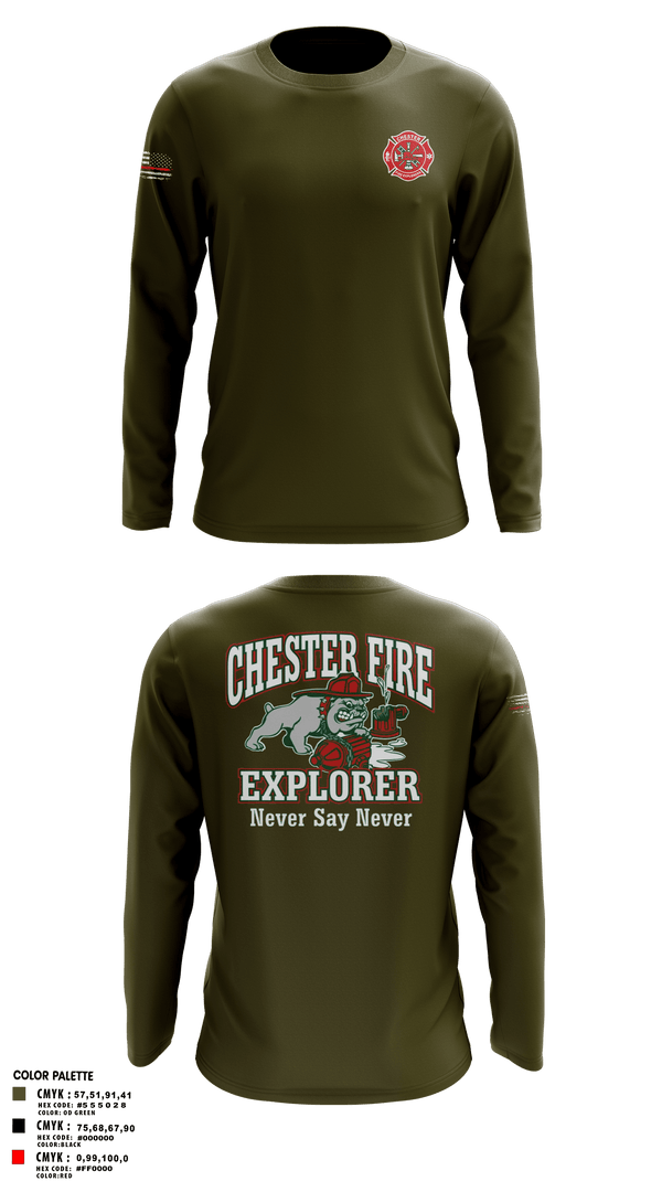 Long Sleeve Performance Polo, Chester fire explorers, Fire Department, Teamtime, Team time, sublimation, custom sports apparel, team uniforms, spirit wear, spiritwear, sports uniforms, custom shirts, team store, custom team store, fundraiser sports, apparel fundraiser