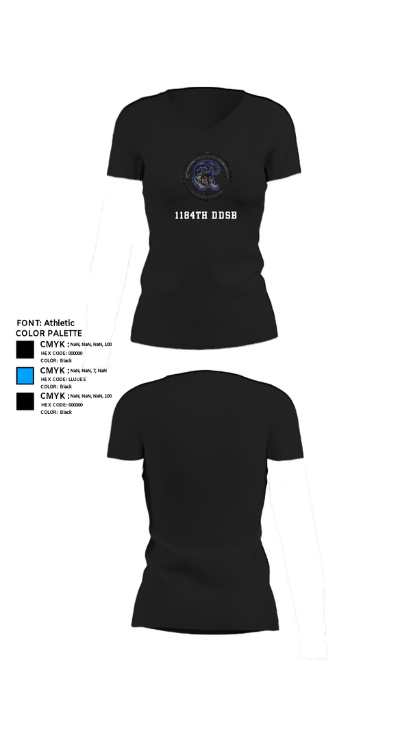 Womens Short Sleeve Vneck Shirt, 1184th DDSB, Army, Teamtime, Team time, sublimation, custom sports apparel, team uniforms, spirit wear, spiritwear, sports uniforms, custom shirts, team store, custom team store, fundraiser sports, apparel fundraiser