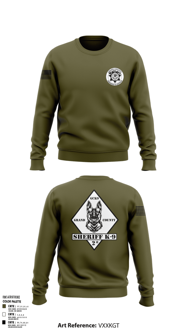 Crew Neck Sweatshirt, GCSO K9, , Teamtime, Team time, sublimation, custom sports apparel, team uniforms, spirit wear, spiritwear, sports uniforms, custom shirts, team store, custom team store, fundraiser sports, apparel fundraiser