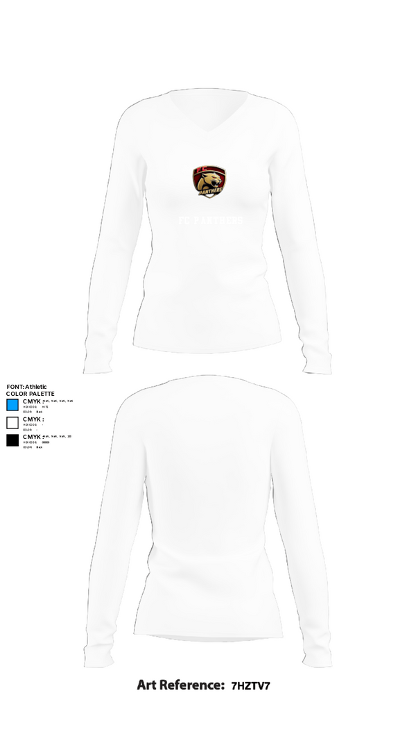 Women's Long Sleeve Vneck Shirt, FC Panthers, Men's Soccer, Teamtime, Team time, sublimation, custom sports apparel, team uniforms, spirit wear, spiritwear, sports uniforms, custom shirts, team store, custom team store, fundraiser sports, apparel fundraiser