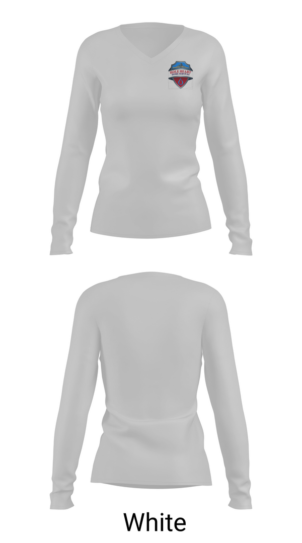 Womens Long Sleeve Vneck Shirt, Hole Heart Home Services, , Teamtime, Team time, sublimation, custom sports apparel, team uniforms, spirit wear, spiritwear, sports uniforms, custom shirts, team store, custom team store, fundraiser sports, apparel fundraiser