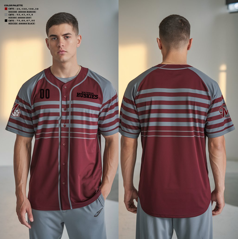 Full Button Baseball Jersey, Matawam Huskies, Baseball, Teamtime, Team time, sublimation, custom sports apparel, team uniforms, spirit wear, spiritwear, sports uniforms, custom shirts, team store, custom team store, fundraiser sports, apparel fundraiser