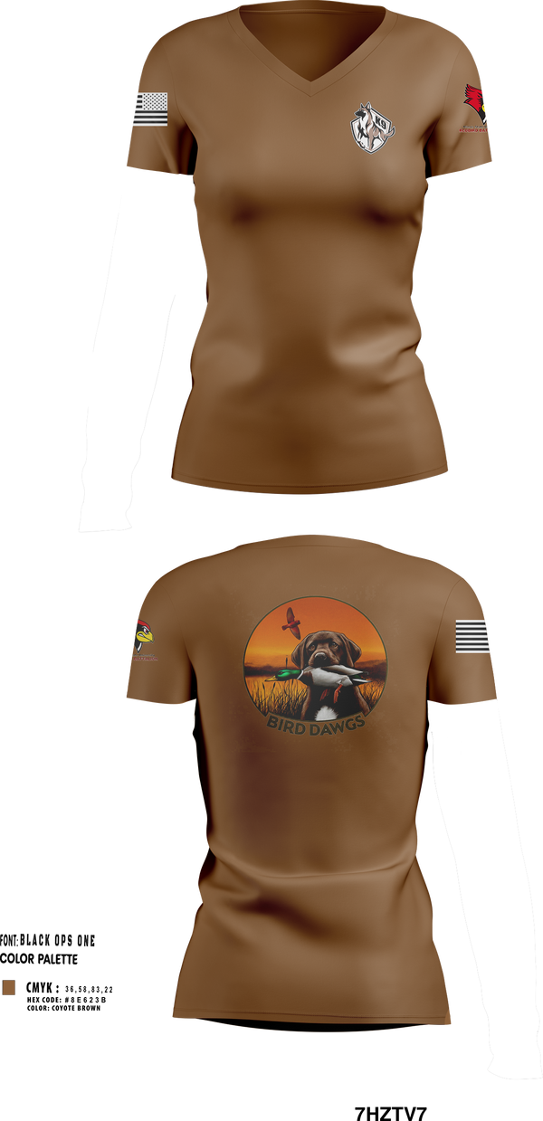 Womens Short Sleeve Vneck Shirt, Bird dawgs, Army, Teamtime, Team time, sublimation, custom sports apparel, team uniforms, spirit wear, spiritwear, sports uniforms, custom shirts, team store, custom team store, fundraiser sports, apparel fundraiser