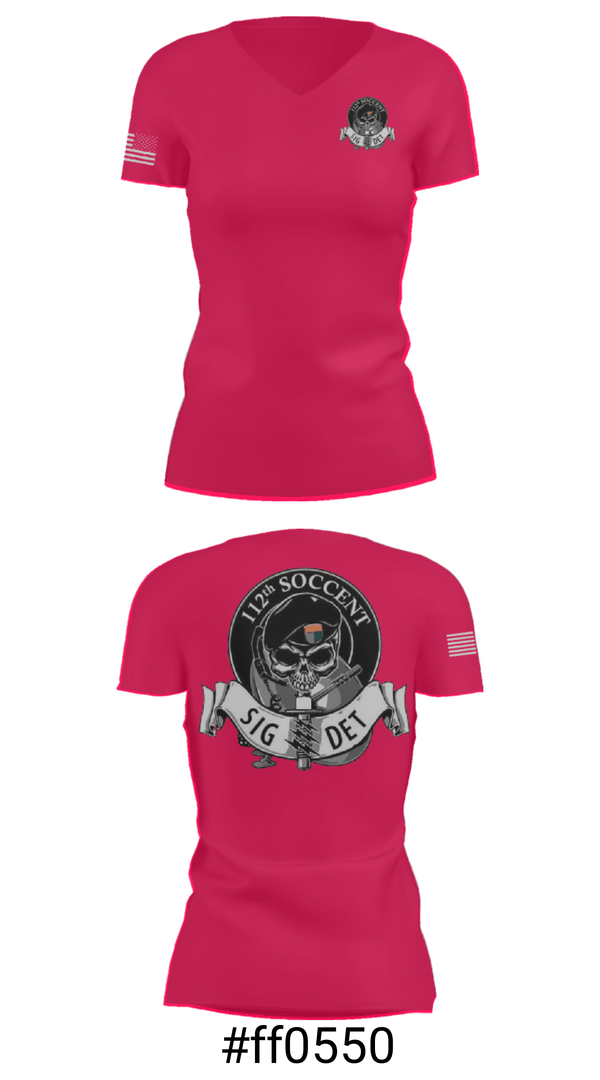 Women's Short Sleeve Vneck Shirt, 112 SOCCENT SIGDET, Army, Teamtime, Team time, sublimation, custom sports apparel, team uniforms, spirit wear, spiritwear, sports uniforms, custom shirts, team store, custom team store, fundraiser sports, apparel fundraiser