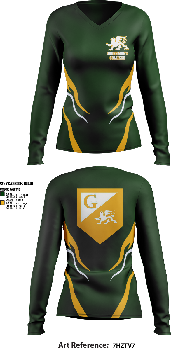 Womens Long Sleeve Vneck Shirt, Grossmont College Softball, Softball, Teamtime, Team time, sublimation, custom sports apparel, team uniforms, spirit wear, spiritwear, sports uniforms, custom shirts, team store, custom team store, fundraiser sports, apparel fundraiser