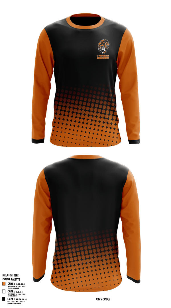 Long Sleeve Performance Shirt, Thorne Middle School Soccer, Men's Soccer, Teamtime, Team time, sublimation, custom sports apparel, team uniforms, spirit wear, spiritwear, sports uniforms, custom shirts, team store, custom team store, fundraiser sports, apparel fundraiser