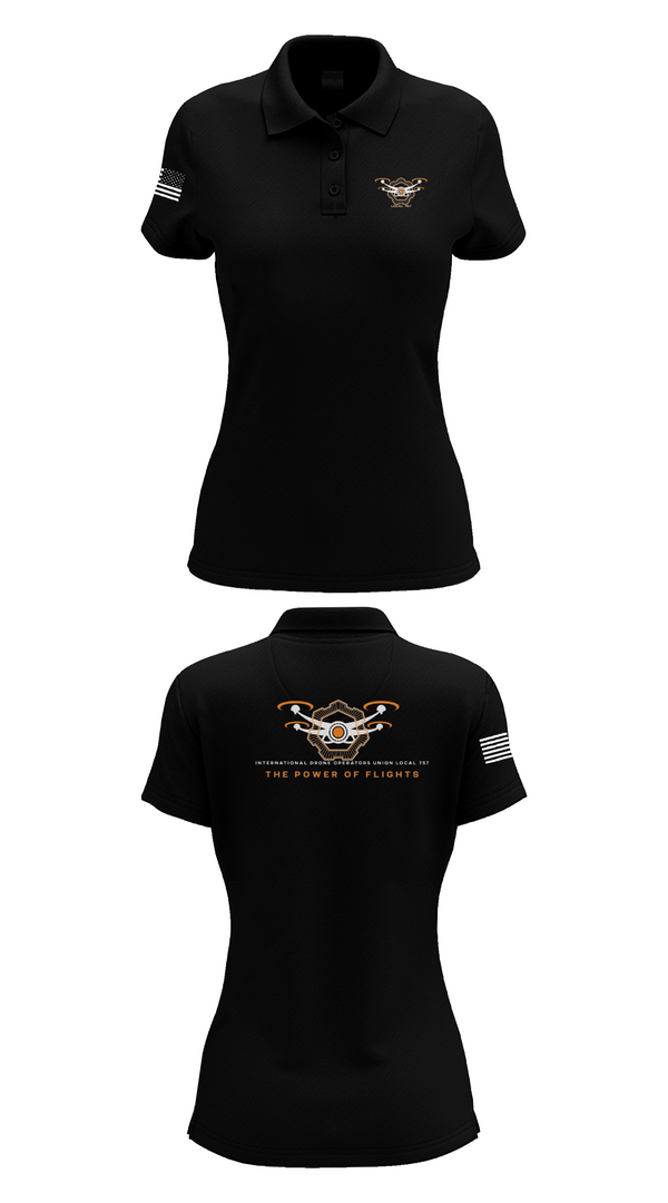 Womens Short Sleeve Performance Polo, International Drone Operators Union Local 757, , Teamtime, Team time, sublimation, custom sports apparel, team uniforms, spirit wear, spiritwear, sports uniforms, custom shirts, team store, custom team store, fundraiser sports, apparel fundraiser