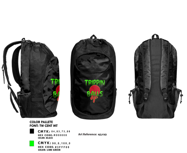 Gear Bag, Trippin Balls, Softball, Teamtime, Team time, sublimation, custom sports apparel, team uniforms, spirit wear, spiritwear, sports uniforms, custom shirts, team store, custom team store, fundraiser sports, apparel fundraiser