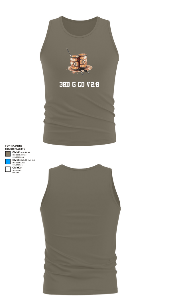 Tank Top, 3rd G Co v2/8, Marines, Teamtime, Team time, sublimation, custom sports apparel, team uniforms, spirit wear, spiritwear, sports uniforms, custom shirts, team store, custom team store, fundraiser sports, apparel fundraiser