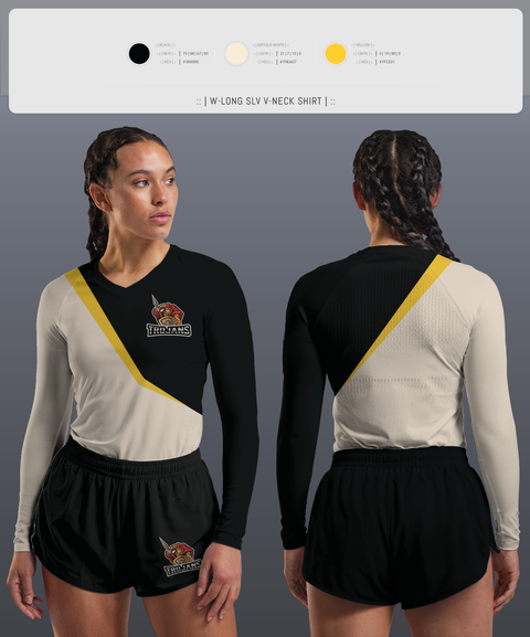 Womens Long Sleeve Vneck Shirt, TROJANS, Wrestling, Teamtime, Team time, sublimation, custom sports apparel, team uniforms, spirit wear, spiritwear, sports uniforms, custom shirts, team store, custom team store, fundraiser sports, apparel fundraiser