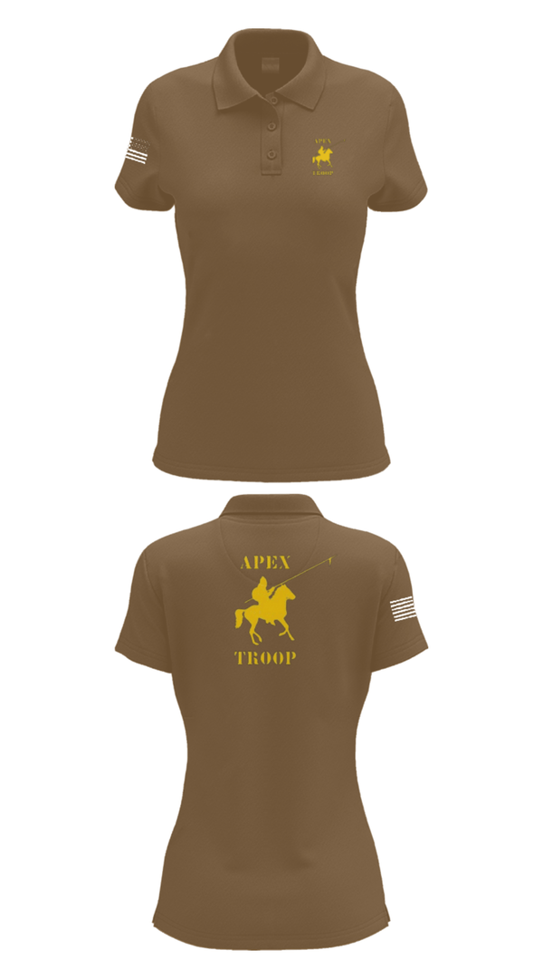 Women's Short Sleeve Performance Polo, Alpha Troop, 1-221 CAV, National Guard, Teamtime, Team time, sublimation, custom sports apparel, team uniforms, spirit wear, spiritwear, sports uniforms, custom shirts, team store, custom team store, fundraiser sports, apparel fundraiser