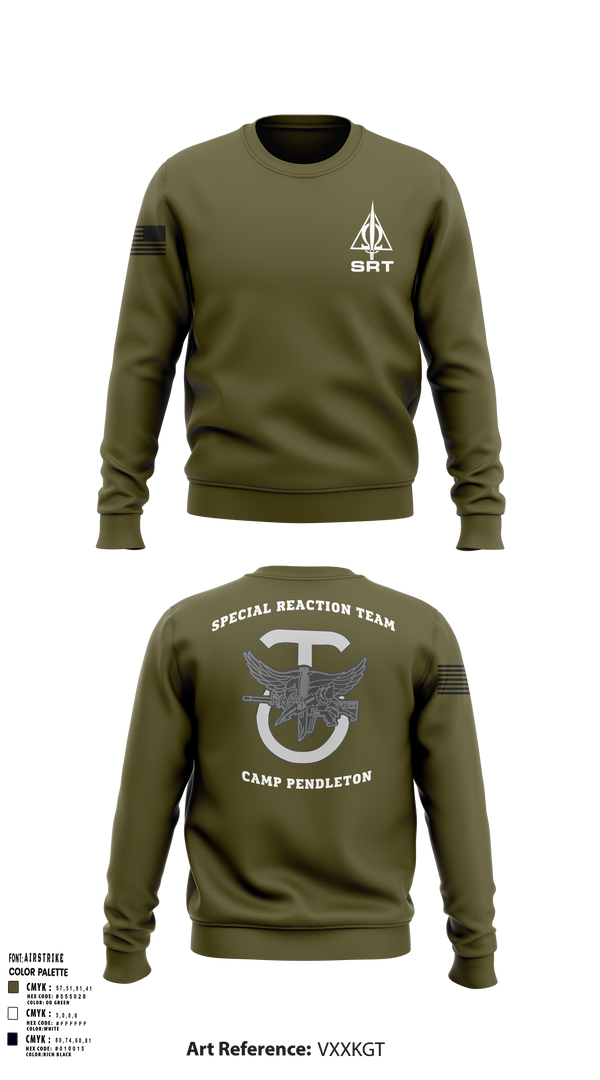 Crew Neck Sweatshirt, Special Reaction Team, Marines, Teamtime, Team time, sublimation, custom sports apparel, team uniforms, spirit wear, spiritwear, sports uniforms, custom shirts, team store, custom team store, fundraiser sports, apparel fundraiser