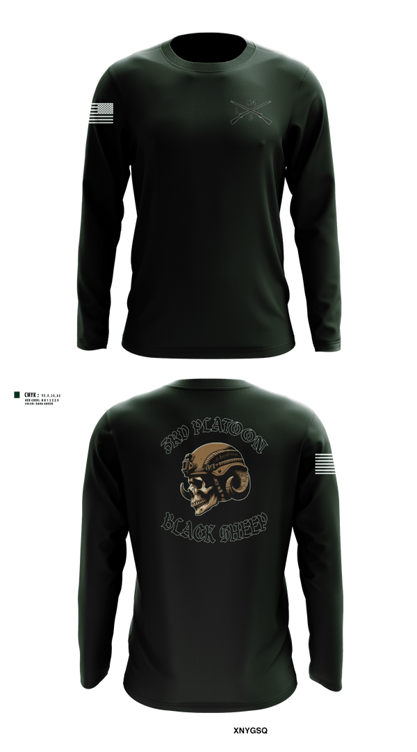 Long Sleeve Performance Shirt, 3rd PLT Black SheepDelta company 114, Army, Teamtime, Team time, sublimation, custom sports apparel, team uniforms, spirit wear, spiritwear, sports uniforms, custom shirts, team store, custom team store, fundraiser sports, apparel fundraiser